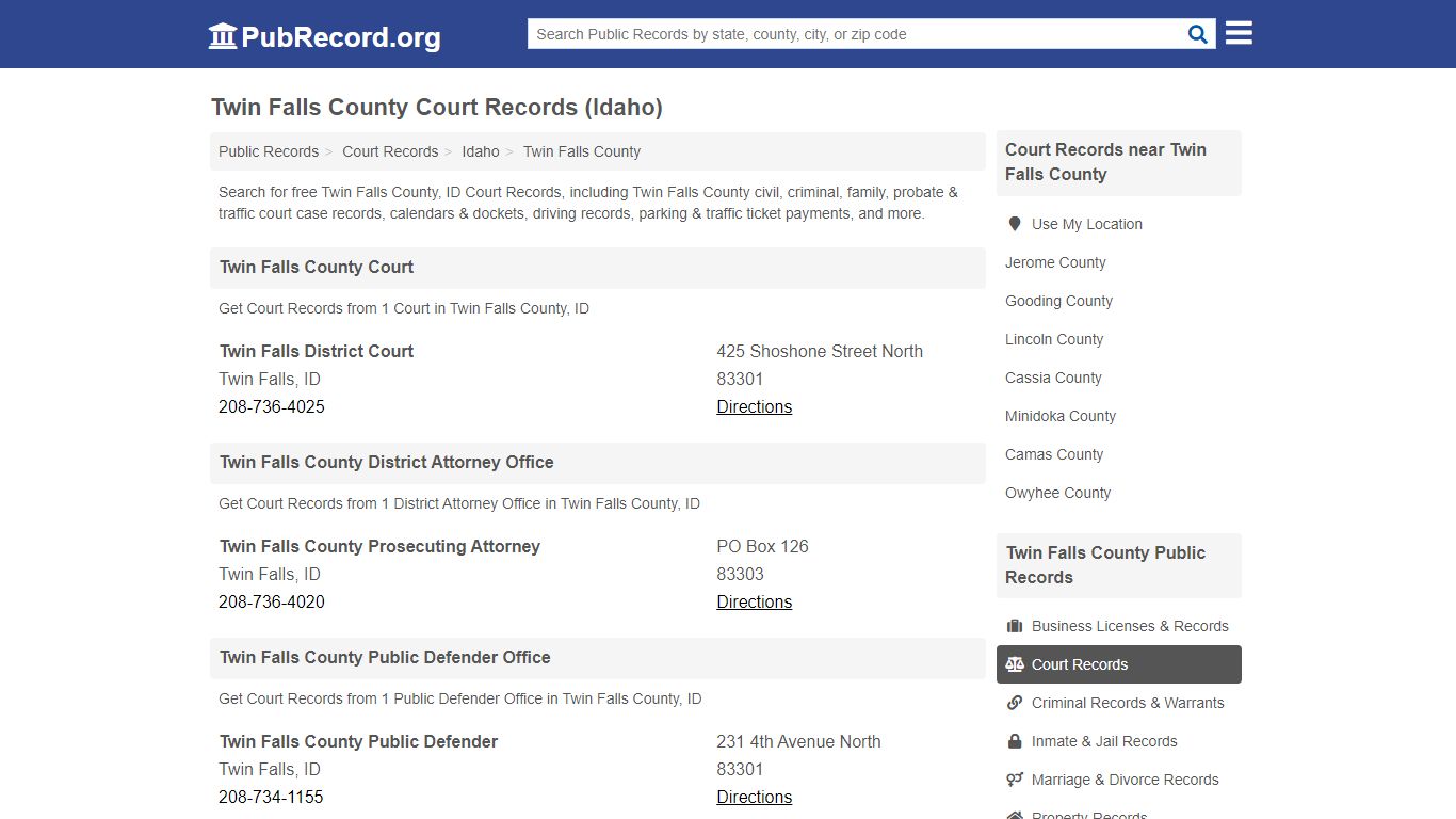 Free Twin Falls County Court Records (Idaho Court Records)