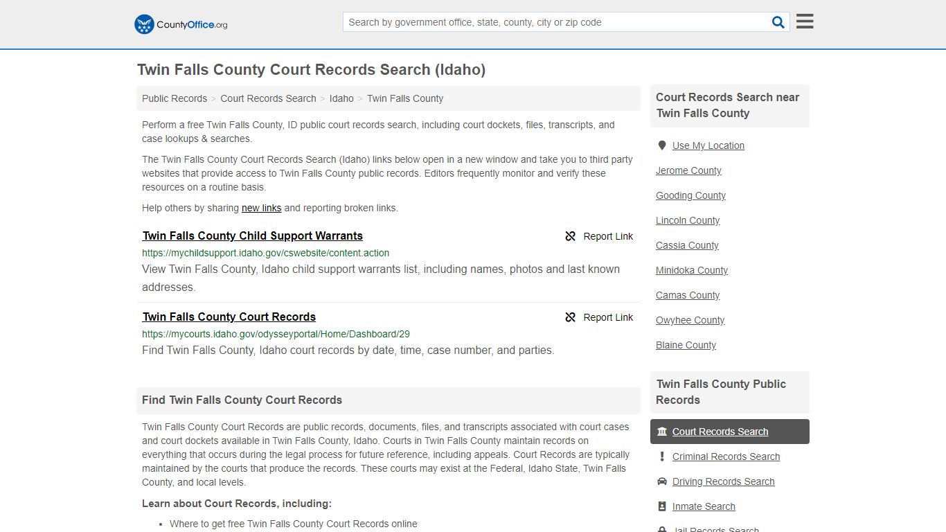 Court Records Search - Twin Falls County, ID (Adoptions ...